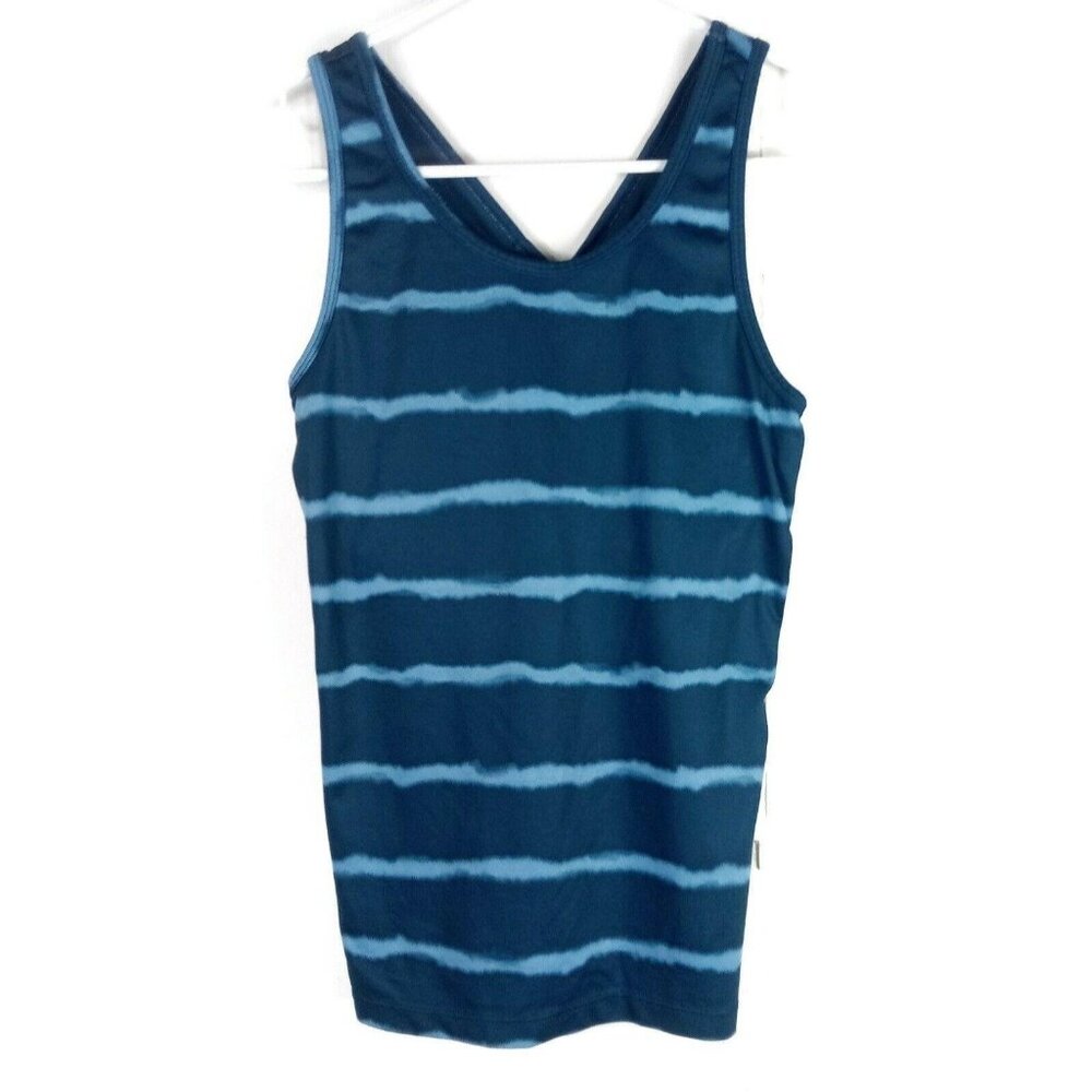 Champion Blue Striped Tank Top w/ Built In Sports Bra S